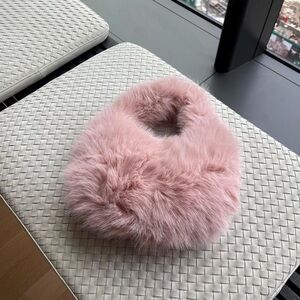 Elegant Pink Faux Fur Women's Bag